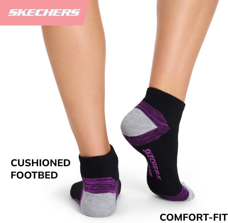 SKECHERS جوارب نسائية للأداء برباط ربع (6 قطع) - Image 4